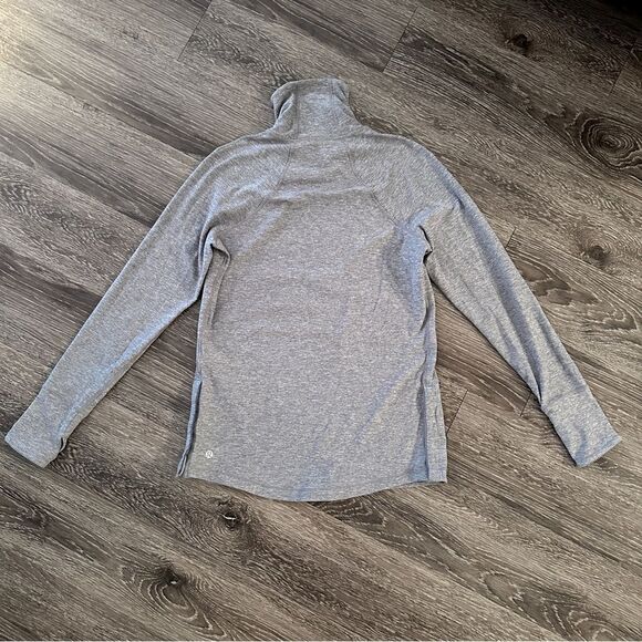 Lululemon Hill And Valley Turtleneck Long Sleeve Size 6 Heathered Slate Gray Top - Picture 3 of 4